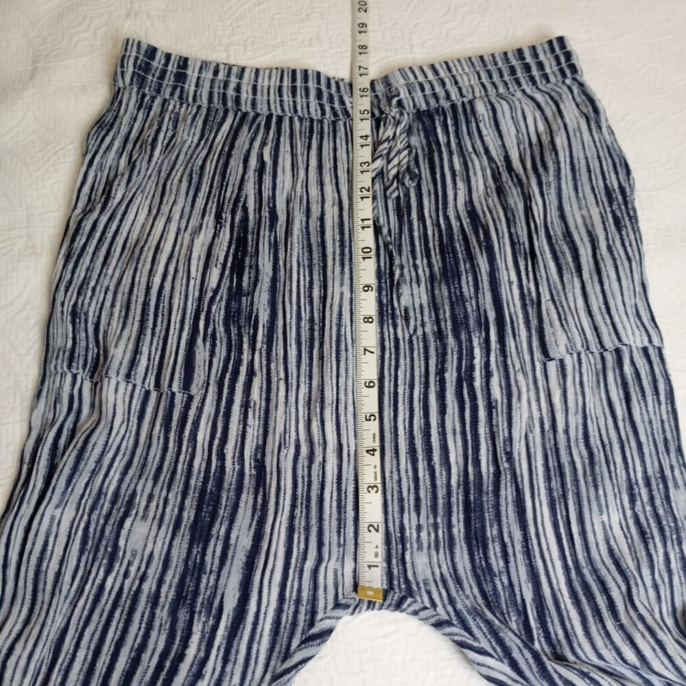 Free People Pants Striped Lightweight Drawstring  Blue & White Size S Womens - Picture 11 of 13